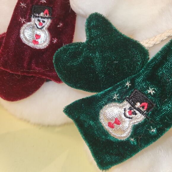 Unipak Teddy Bear Snowman Lot 2 White Weighted Plush Jointed 8" - Picture 9 of 13